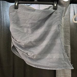 FREE PEOPLE BRAND LIGHT BLUE LINEN STRAPLESS TOP